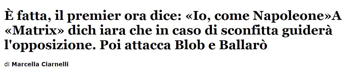 Berlusconi come Napoleone («l'Unità», 11 febbraio 2006)